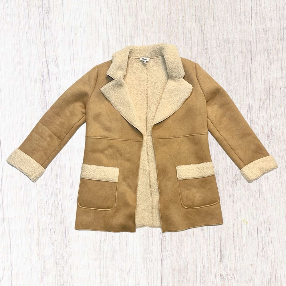 Forever 21 Faux Suede Sherpa Coat
